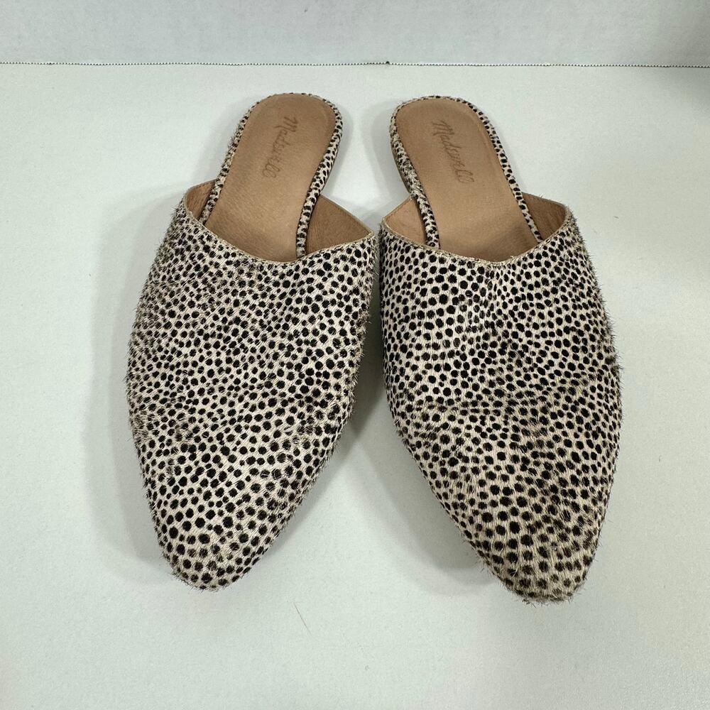 Madewell Black and White Patterned Mules